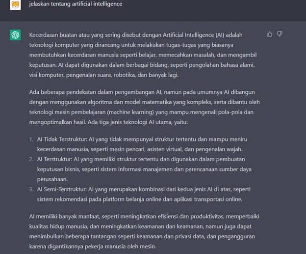 ChatGPT - membuat artikel