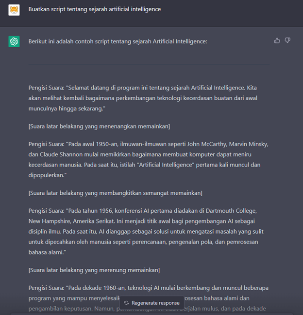 ChatGPT - membuat script