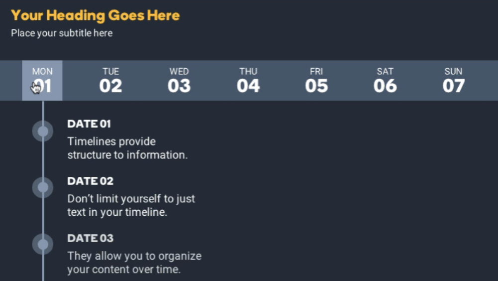 Interactive timeline