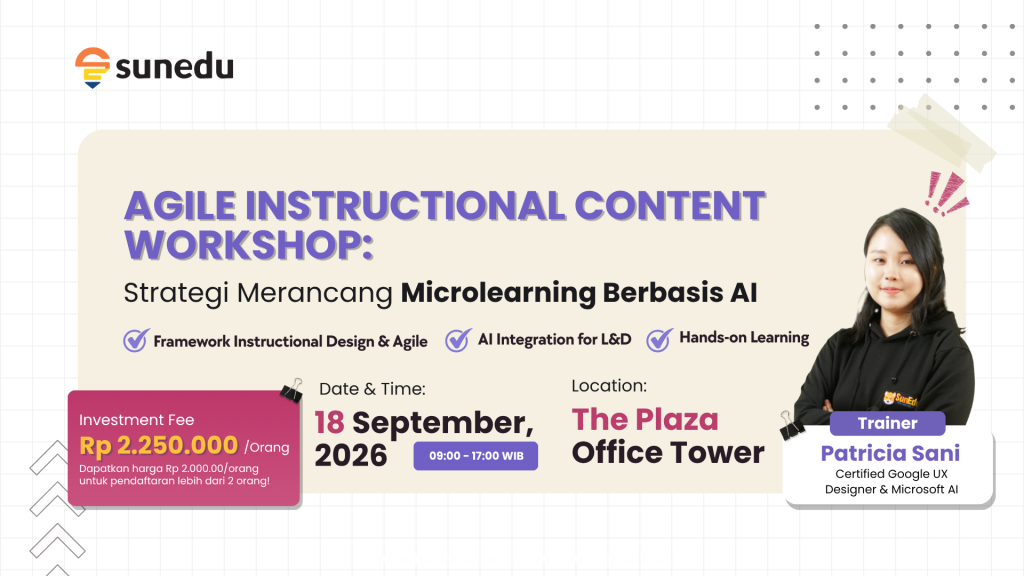 Flyer pelatihan konten microlearning berbasis AI